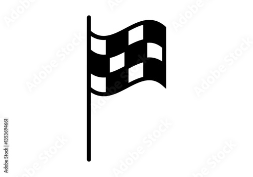 Bandera de cuadrados negro y blanco de meta