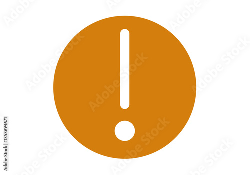 Icono naranja en círculo con exclamación de aviso 
