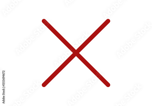 Icono de aspa o equis de denegación rojo