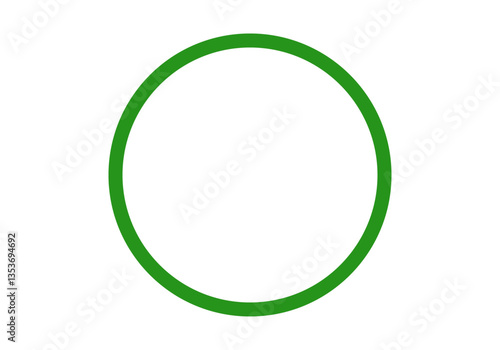 Círculo de trazo grueso verde en fondo blanco