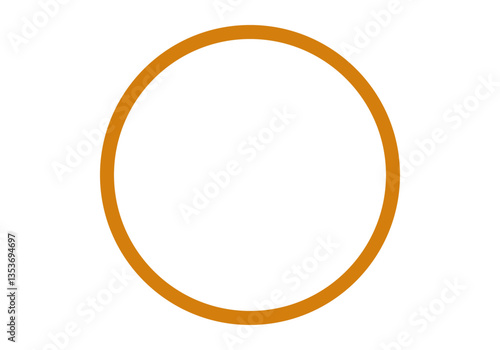 Círculo de trazo naranja en fondo blanco