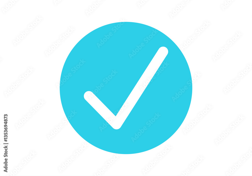 Icono azul con tic de validación de cuenta o usuario de red social