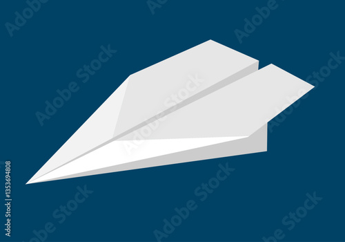 Avión de papel en fondo azul oscuro