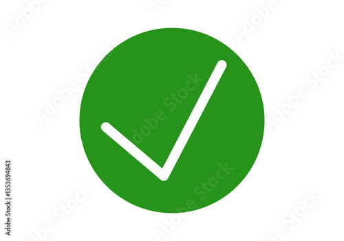 Icono verde en circulo con tic de confirmación o afirmativo