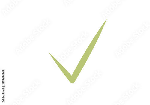 Icono verde de tic de afirmación o confirmación