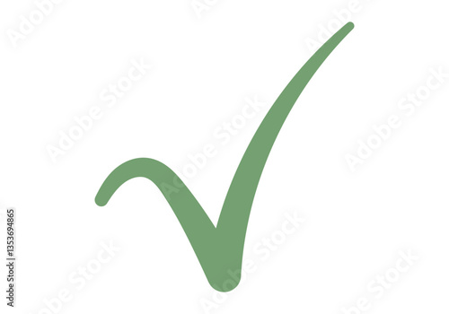Icono verde de tic de afirmación o confirmación