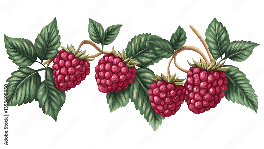 raspberries with green leaves isolated on white background PNG raspberries with green leaves isolated on white background PNG