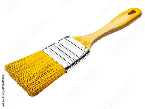 Wallpaper Mural  Paint Brush with Wooden Handle, Yellow Bristles, and Angled Wide Brush for DIY Projects" Torontodigital.ca