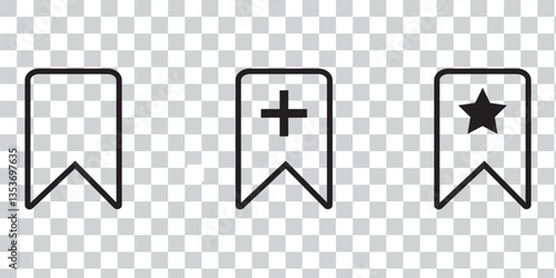 Minimalist Bookmark Icon Designs in Black and White