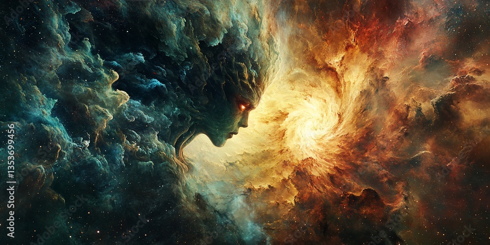 Nebula Goddess, A cosmic entity embodying the beauty of space and time Nebula Goddess, A cosmic entity embodying the beauty of space and time