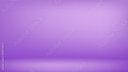 Pastel purple studio background with spot light and shadow. Empty room with monochrome wall and floor, color gradient. Vector horizontal banner for product presentation, realistic HD back template.