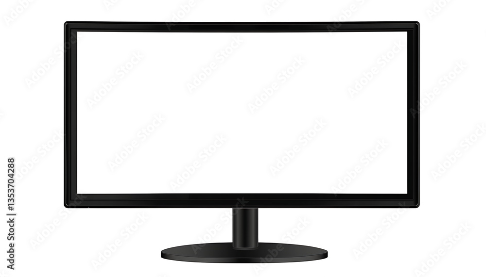 A digital screen with a black border on a white background showcasing a sleek design and modern appearance on transparent background , png , cutou A digital screen with a black border on a white background showcasing a sleek design and modern appearance on transparent background , png , cutou
