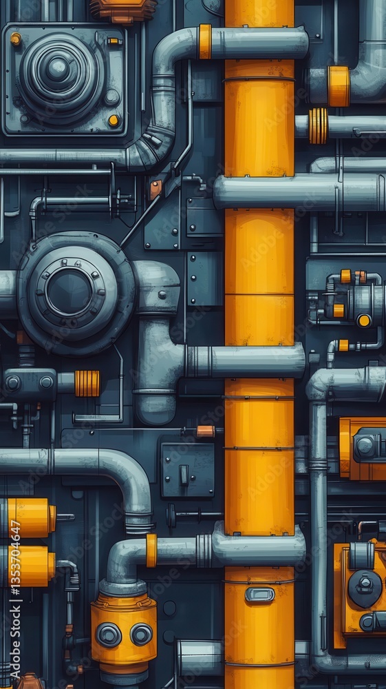 Interwoven metal materials grid flat design top view high-tech installation cartoon drawing Complementary Color Scheme Interwoven metal materials grid flat design top view high-tech installation cartoon drawing Complementary Color Scheme