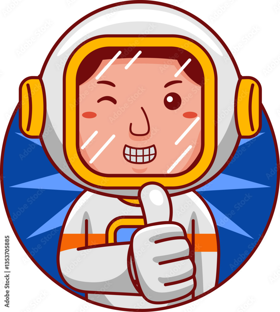 Obraz premium Astronaut Cartoon Character Logo 01