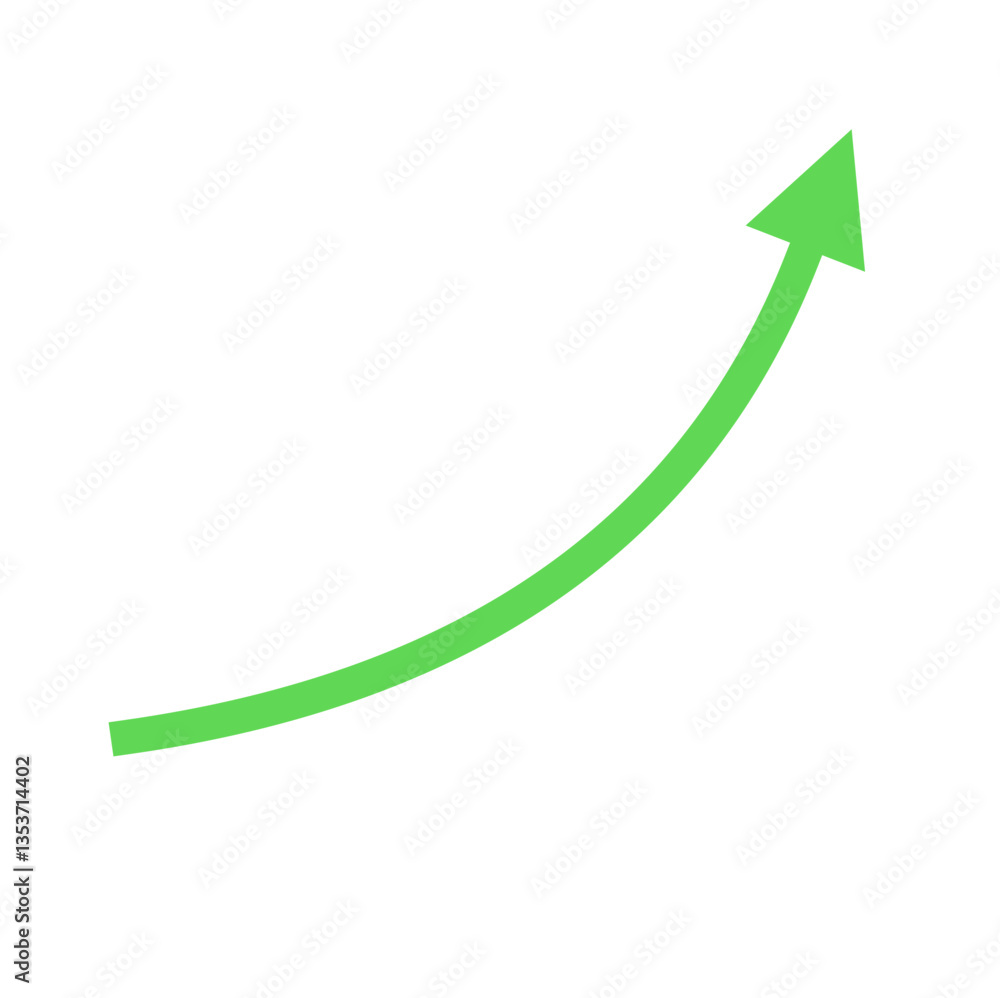 Growing green arrow up. Growth chart sign. Arrow indication statistic. Trade infographic. Vector illustration. Growing green arrow up. Growth chart sign. Arrow indication statistic. Trade infographic. Vector illustration.