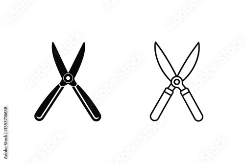 Gardening tools, shears, pruning, trimming, hedge clippers, landscaping, scissors, plants, garden, e