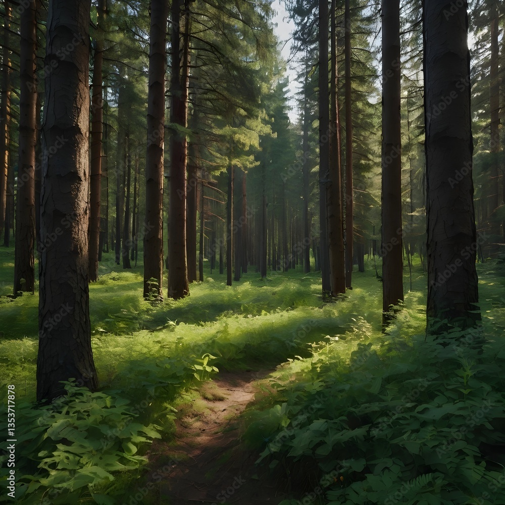 Naklejka premium footpath in the woods