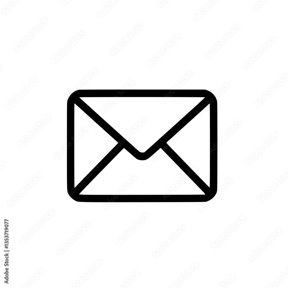 Simple outline of an envelope against a Symbol for messaging correspondence or communication Simple outline of an envelope against a Symbol for messaging correspondence or communication