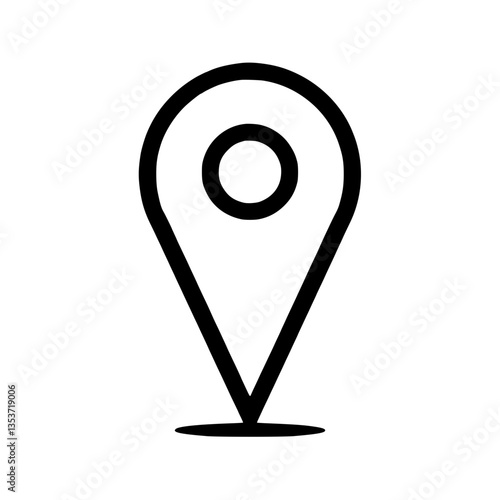 Simple location pin on Pin pointing on map Navigation and GPS symbol Perfect vector element for any design project