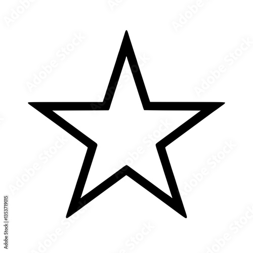 outline of a star symbolizing achievement guidance or celestial wonder against a stark backdrop Simple design