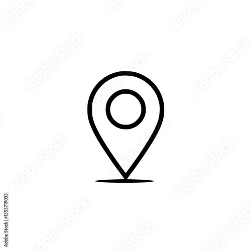 Location pin icon on Simple and clear map pointer symbol for navigation and destination marking Minimalist design for universal use