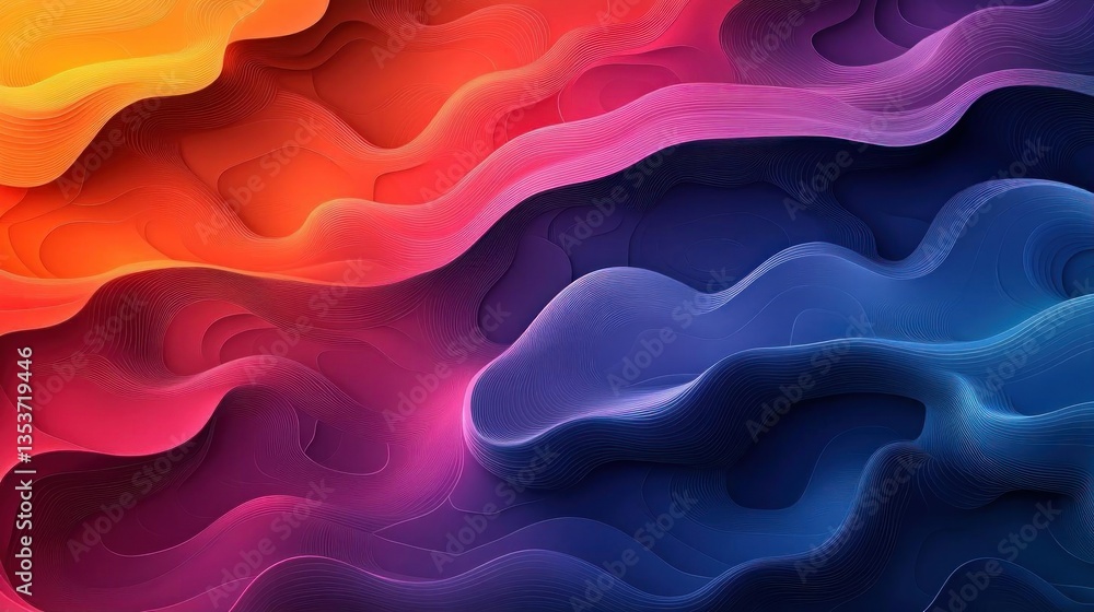 Abstract Colorful Waves Digital Art Background Abstract Colorful Waves Digital Art Background