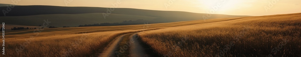 Golden fields during sunset Golden fields during sunset