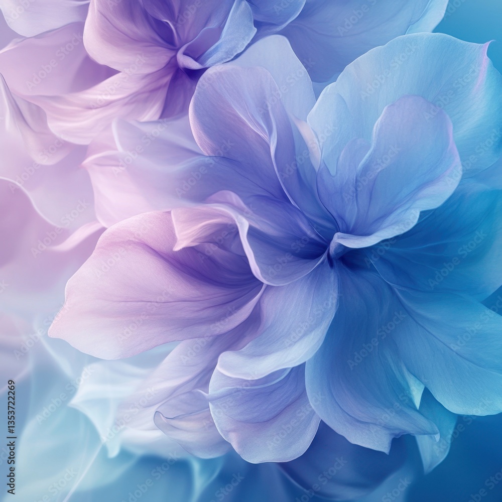Floral Fantasy: A captivating close-up of delicate, layered petals in shades of blue and purple, evoking a sense of ethereal beauty and tranquility. Floral Fantasy: A captivating close-up of delicate, layered petals in shades of blue and purple, evoking a sense of ethereal beauty and tranquility.