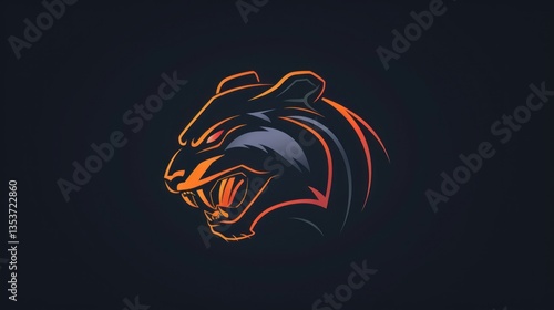 Wallpaper Mural Modern panther head logo design on a dark background Torontodigital.ca