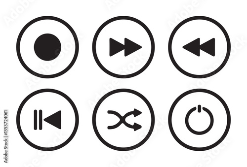 Free Download Media player icons. Play and pause buttons icon set, ideal for media players. Vector illustration Eps 10 - GFXLoad