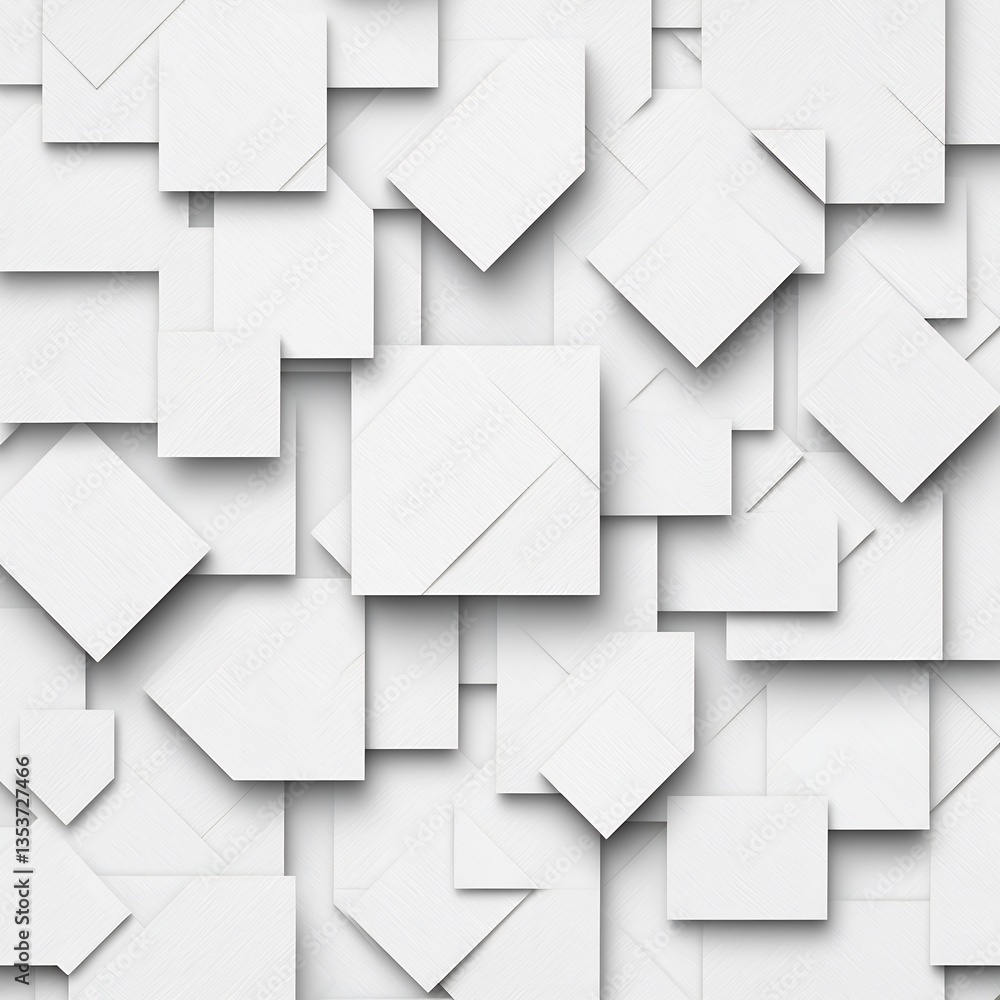 Abstract pattern of overlapping white geometric shapes and textures. Abstract pattern of overlapping white geometric shapes and textures.