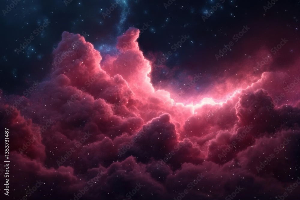 Fototapeta premium Pink nebula in space
