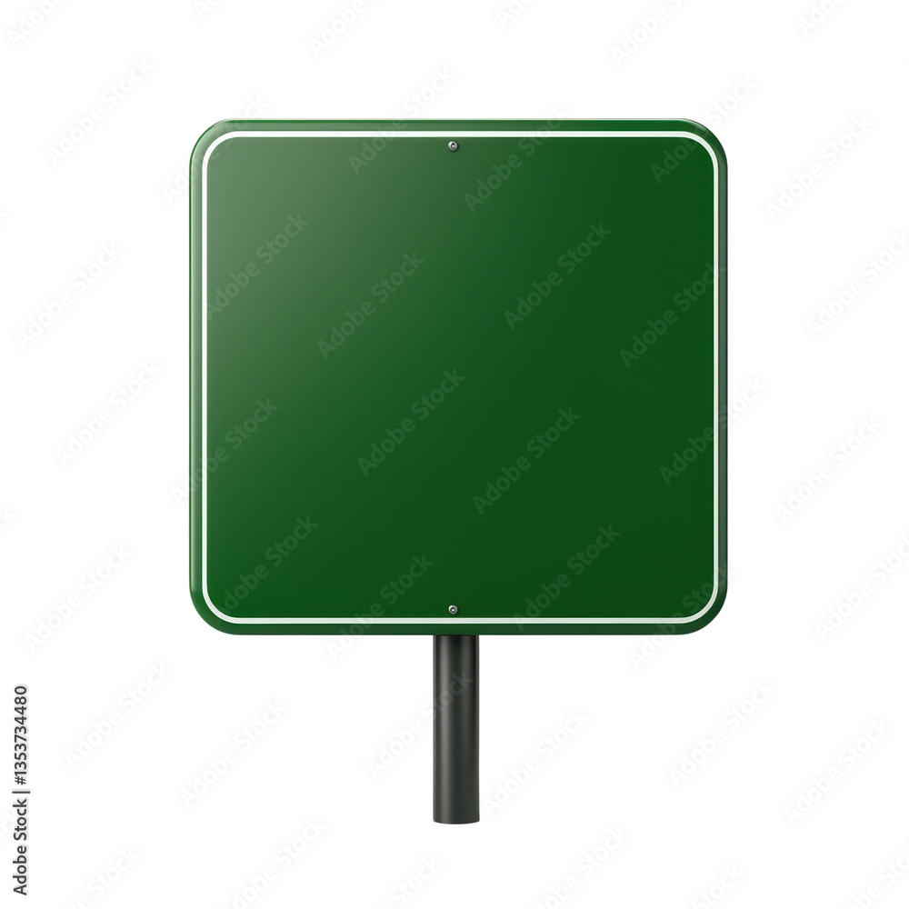 Obraz premium Blank Green Road Sign on Black Background