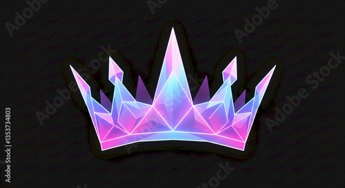 Glowing Crystal Crown Fantasy Royalty Game Asset