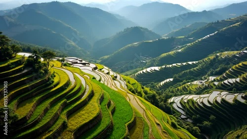 Terraced Beauty- Green Rice Fields from Above