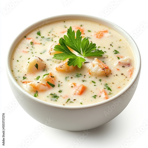 Wallpaper Mural Creamy shrimp soup in bowl, garnished with parsley. Torontodigital.ca