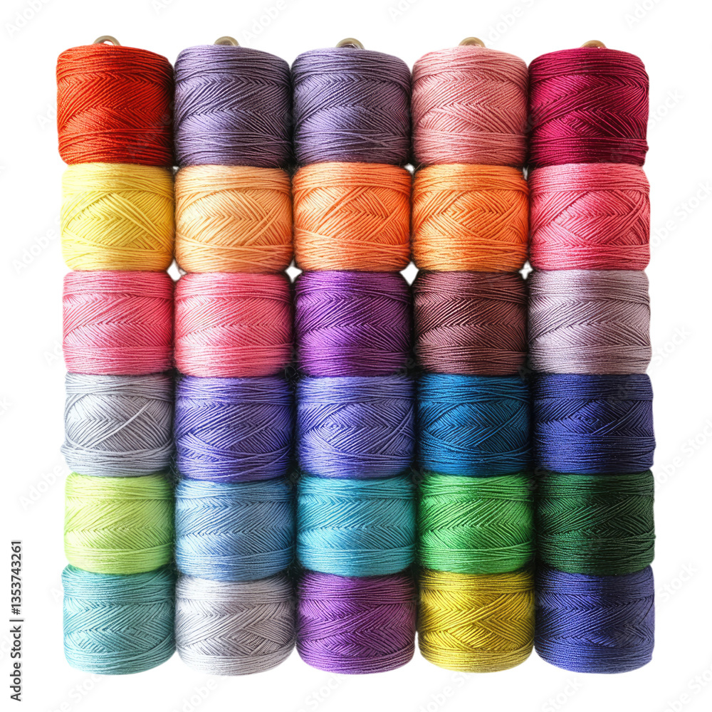 Spectrum thread set isolated on tranparent background Spectrum thread set isolated on tranparent background