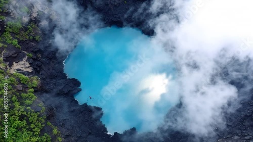 Volcanic Blue- A Crater Lake from Above