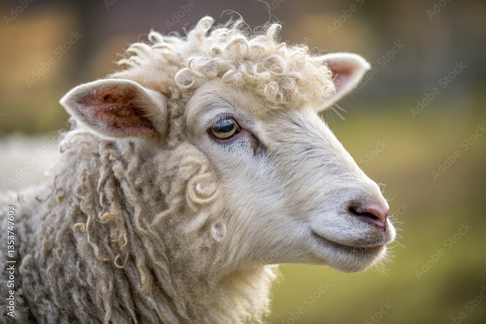 Sheep in Close-Up Showing Detail and Texture at Farm Generative AI Sheep in Close-Up Showing Detail and Texture at Farm Generative AI