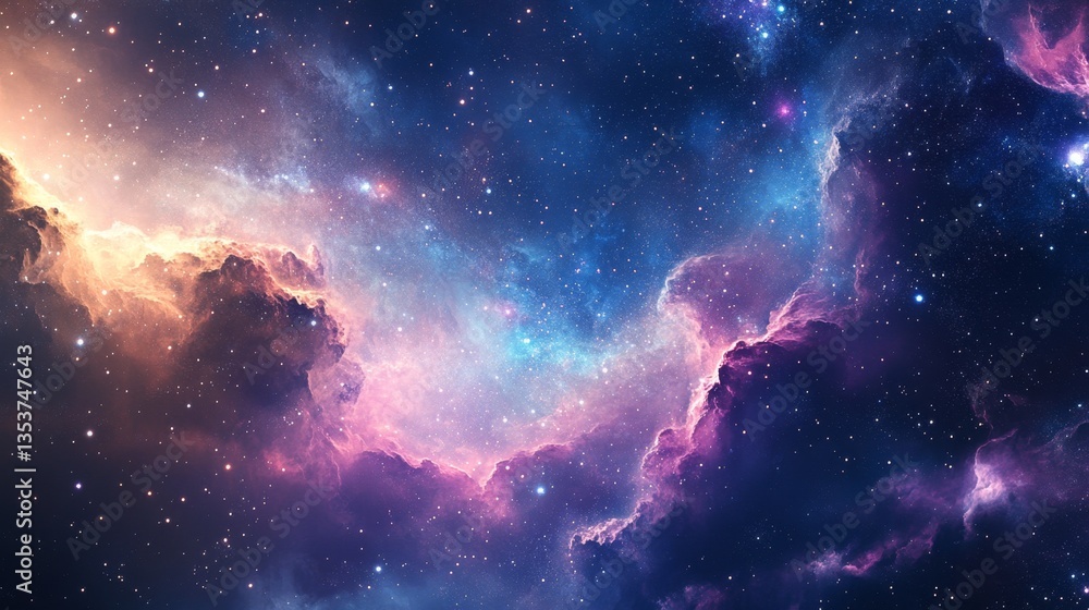 Obraz premium Stunning Cosmic Space Background with Vibrant Colors and Stars