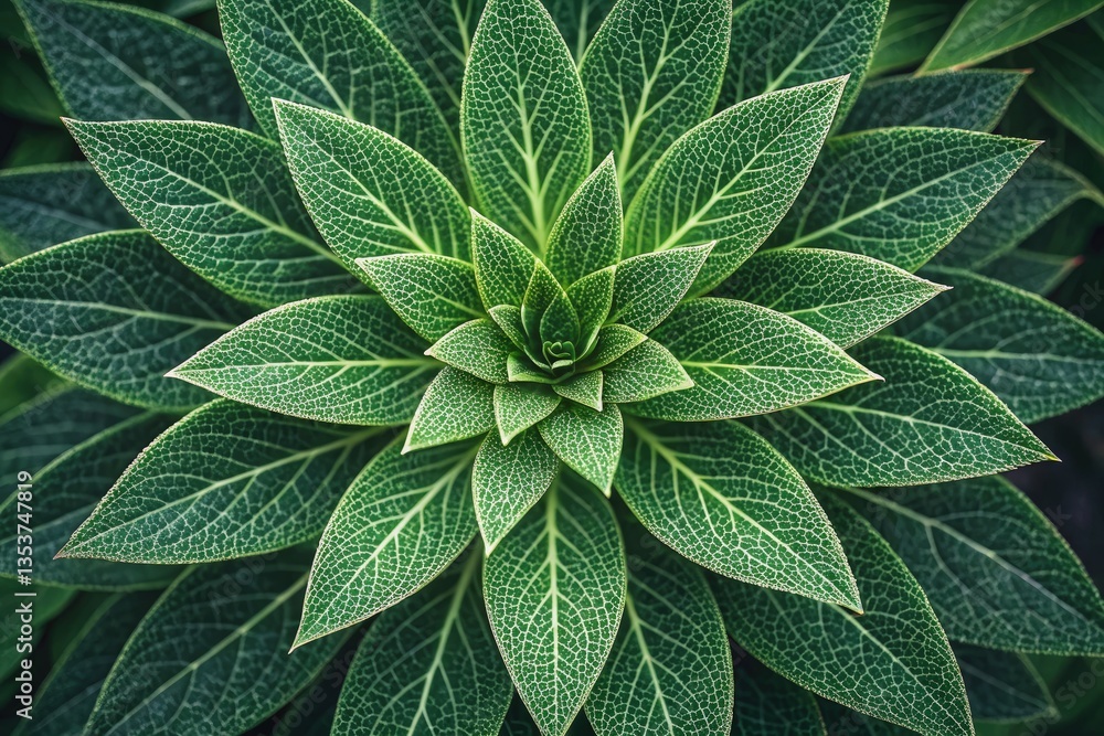 Green Succulent Plant With Intricate Leaf Patterns in Focus Generative AI Green Succulent Plant With Intricate Leaf Patterns in Focus Generative AI