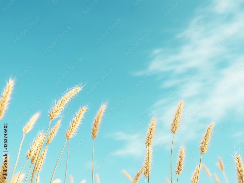 Fototapeta premium Wheat against a blue sky