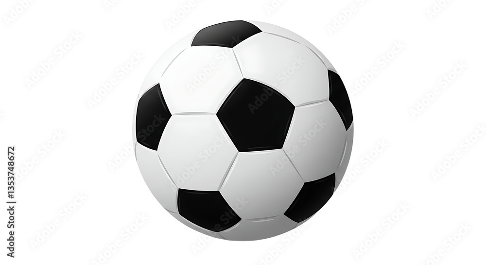 Obraz premium Isolated Soccer Ball with Black and White Pattern for Sports Illustration