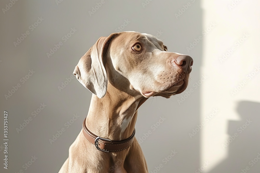 Close-up Dog Portrait on Light Background Close-up Dog Portrait on Light Background