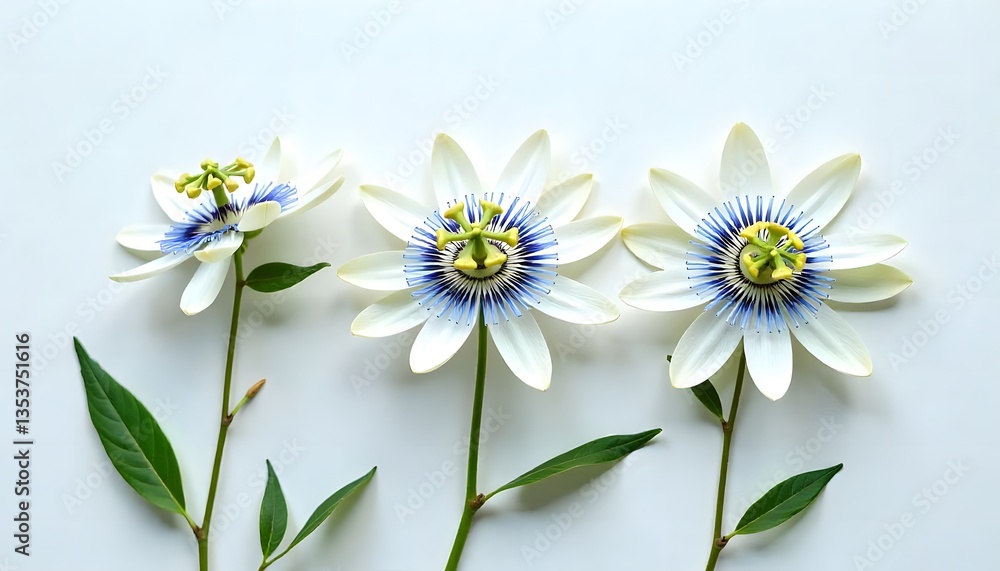 Obraz premium Passiflora Caerulea flowers isolated on white background