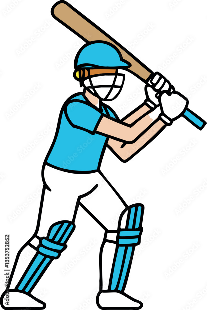 Cricket Batsman Swinging for a Shot , black colour vactor Cricket Batsman Swinging for a Shot , black colour vactor