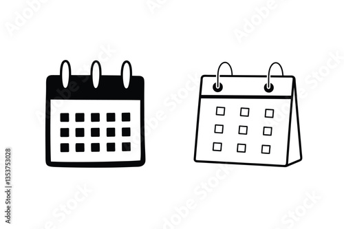 Calendar Icons Desk, Wall, Planner, Schedule, Appointment, Date, Time, Organization, Management, Rem