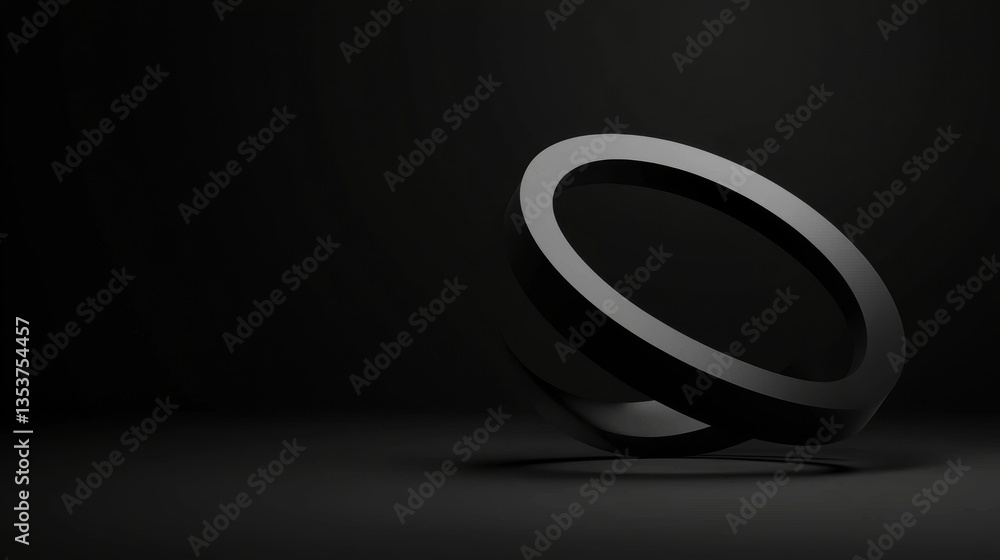A 3D rendering of a black ring with a white interior. A 3D rendering of a black ring with a white interior.