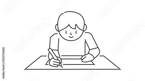  learnig concept Continuous line draw Full length single line animatioN