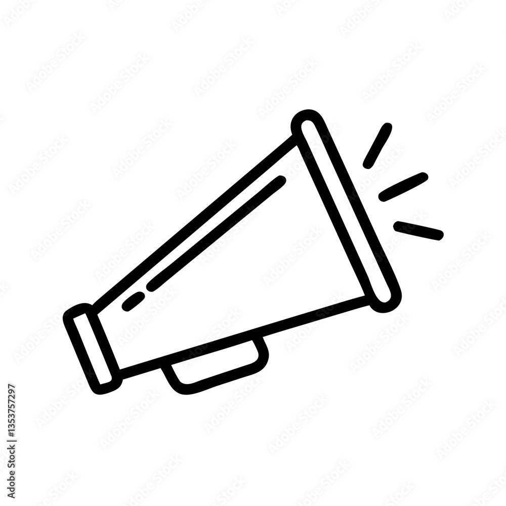 Cheerful Megaphone Icon on Clear Background Cheerful Megaphone Icon on Clear Background